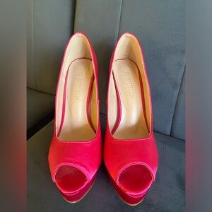 De Blossom Hot Pink Rhinestone Stiletto Heels - Size 7